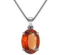 CLEVIO Manu Gems 7.00 Ratti naturale Gomed/Gomedhikam/Hessonite Stone Pendente/Medaglione Originale Certificato-B09K47JWMRNAMZ, Small, Pietra preziosa