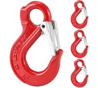 Clevis Slip Hook Eye Hoist Sling Hook 1.2 Tons Break Point 4,500 LBs Forged Steel Red Logging Rigging gancio sollevamento(4 Pack)