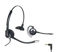 Cleyver HC10 Cuffia filare professionale con doppio supporto e connessione jack 2,5 mm specifica per l'utilizzo con telefoni cordless Dect o telefoni