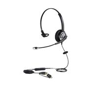 Cleyver HC60 USB-A / USB-C Cuffie mono per PC con connessione USB-A / USB-C, microfono e comandi sul cavo - ideali per una buona comunicazione