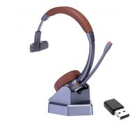 Cleyver NW30 UCB Auricolari senza fili con doppia connessione USB e Bluetooth, colore marrone: ideale per uffici e telelavoro