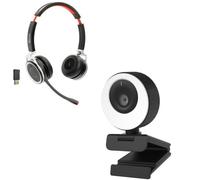 Cleyver webcam USB + NW65UC Il pacchetto audiovisivo composto da telecamera con fascio di luce e cuffie