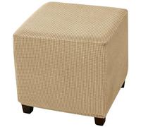CLGTY Copri Pouf Quadrato Elasticizzato in Morbido Elastan-Cachi