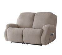 CLGTY Copripoltrona relax reclinabile 1 posto Elastico Spandex Tessuto, 6-Pezzo copripoltrona relax reclinabile elettrica con tasche Copripoltrona Per Bambini Pets-Cachi-2 posti