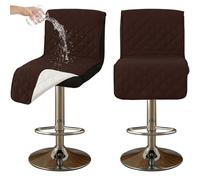CLGTY impermeabile Coprisedia da Bar con schienale basso, 2 Pezzi Antiscivolo Coprisgabelli Cucina per Gatto antimacchia Lavabile Copriseduta con fibbia per bar Ristorante-Caffè scuro B-2pc