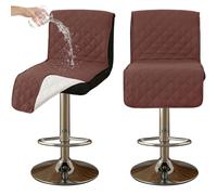 CLGTY impermeabile Coprisedia da Bar con schienale basso, 2 Pezzi Antiscivolo Coprisgabelli Cucina per Gatto antimacchia Lavabile Copriseduta con fibbia per bar Ristorante-Caffè A-2pc