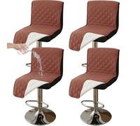 CLGTY Impermeabile Coprisedia Da Bar Con Schienale Basso, 4 Pezzi Antiscivolo Coprisgabelli Cucina Per Gatto Antimacchia Lavabile Copriseduta Con Fibbia Per Bar Ristorante-Caffè B-4pc