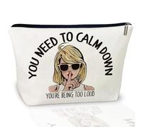 CLHHM You Need to Calm Down, borsa per il trucco per album, ispirata agli amanti della musica, idea regalo per amanti della musica, borsa per cosmetici, cappello occidentale, cantante, fan, idea