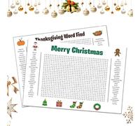 clhjinruoliu Poster Gigante di Parole Crociate per Il Ringraziamento/Natale, Poster Puzzle Gigante di Parole da Trovare per Il Ringraziamento/Natale, Gioco da Parete di Parole Grande 36"X24",all
