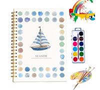 clhjinruoliu Quaderno di Acquarelli, Animali Fiori Oceano Libro da Colorare, Scene Naturali Set di Pittura Artigianato, Quaderno di Acquarello Facile per Principianti,Ocean