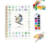 clhjinruoliu Quaderno di Acquarelli, Animali Fiori Oceano Libro da Colorare, Scene Naturali Set di Pittura Artigianato, Quaderno di Acquarello Facile per Principianti,Birds