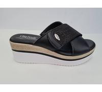 Cliawalk ciabatte donna con zeppa e strappo, Trendy 37 - NER (Nero)