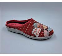 Cliawalk Pantofole Natalizie In Tessile Con Stampa Bambolina - ROS (Rosso/Multi)