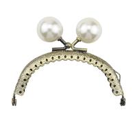 Clic Clac per Borse Chiusura a bacio con chiusura in metallo leggera con perla for borsa porta monete, chiusura a bacio, fai da te, cornice for artigianato, borsa porta monete, accessori for borse(8.5