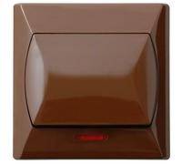 Clic Singolo Interruttore Semplice Interruttore Piastra Muro Marrone con Luce