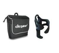 Clicgear Borsa accessori Golf Trolley, nero/bianco, 15,2 x 3,5" + portabicchieri XL, nero
