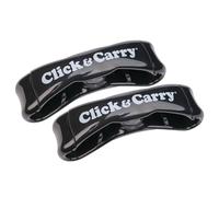 Click & Carry Shark Tank Shopping Bag con morbido manico imbottito (nero, confezione da 2), borsa per la spesa a mani libere, trasportatore per attrezzature sportive, clic e trasporto con facilità