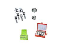 CLICK & GO COMPATIBILE CON VOLKSWAGEN Eos, Polo,Fox, Tiguan, New Beetle per anno 01/2000 in poi (ZA) BULLONI ANTIFURTO AUTO PER CERCHI IN ACCIAIO BULLONE PER RUOTA FARAD KIT DI 4 PERNI+2 CHIAVI