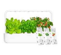 Click & Grow Serra Smart 9 Capsule, Orto da Casa, Idroponica Semplificata | Smart Garden Indoor. Kit con 9 Capsule: 3 Pomodorini, 3 Basilico e 3 Lattughe. Illuminazione e Irrigazione Automatica, Bianco