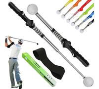 Click Stick Golf Trainer, Gloryboom Telescopic Club, Retractable Golf Swing Training Aid, Portable Grip Trainer Click Feedback with Training Wrist Guard, for Right & Left-Handed Golfers (Right/Black)