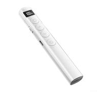 Clicker per presentazioni wireless per PowerPoint e Slide Control con portata di 100 m, batteria ricaricabile da 180 mAh, display digitale, design elegante in ABS, nero o bianco (bianco)