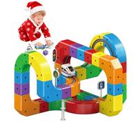 Clickrail Set di tiranti elettrici magici per ferroviari magnetici per auto, set di binari magnetici fai da te per bambini, layout incorporati 3D anti-gravità (51 pezzi)