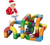 Clickrail Set di tiranti elettrici magici per ferroviari magnetici per auto, set di binari magnetici fai da te per bambini, layout incorporati 3D anti-gravità (118)