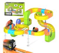 Clickrail Set di traini magnetici per auto, set di binari magnetici fai da te per bambini, blocco magico, layout incorporati 3D anti-gravità (167 pezzi)