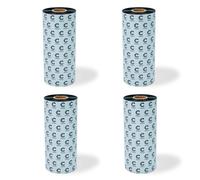 Clickslock 4 rotoli di nastro termico a trasferimento termico per codici a barre da 16,5 cm x 1476 ', 165 mm x 450 m, nero, con nucleo da 2,5 cm, per Zebra, TSC, GoDex, Citizen
