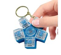 Clicky Keycap Gadget, Portable Tension Reliever for Travel with Luggage Bag, Durable Construction, Tactile Sound Feedback, Miniature Handheld Controller Pink Blue Small Size 2.48inches Set