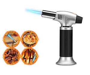 CLICLED Bruciatore da Cucina Ricaricabile a Gas Cannello Fiamma Ossiflammata Regolabile per Crème Brûlée, Dolci, Saldatura e BBQ Accendino Jet Flame Multi-Uso OL-400 Clicled