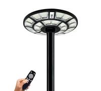 CLICLED Lampione Solare Da Esterno Led Stradale 1200W Luce Fredda Forma Ufo Rotonda Faro Da Giardino Sensore Movimento e Telecomando