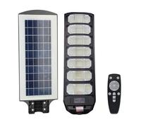 CLICLED Lampione Solare LED Esterno da Giardino 500W Crepuscolare e Sensore Di Movimento Con Telecomando Faro Stradale a Energia Solare 6500K Lampione Luci Sentieri Per Esterni