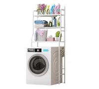 CLICLED YASTA Mobile Bagno Lavatrice Scaffale Salvaspazio sopra lavatrice 152x68x25 Mobile 3 Ripiani Portadetersivi Bianco Organizer Lavanderia