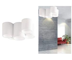 CLICLED Plafoniera gesso lampada da interno applique da soffitto 5 cilindri gu10 GS-5027
