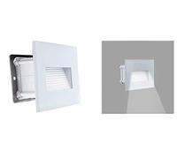 CLICLED Segnapasso led 4w luce fredda rettangolare bianco cornice vetro faretto interno
