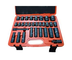 CLICLED Set 32 bussole a impatto 1/2" rinforzate adattatori avvitatore pneumatico 05036