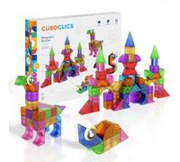 Clics Cubo Creative Pack 85pcs | 3D Magnetic Solid Blocks | 13 Geometric Shapes | Si collega su 6 facce | Giocattolo da costruzione STEM da 3 anni | Non tegole piatte
