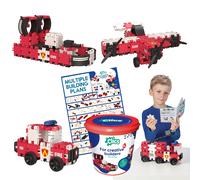 Clics Fire Edition giocattolo da costruzione per bambini dai 3 anni in su,giocattolo educativo creativo in set da 127 pezzi, mattoncini da costruzione per ragazze e ragazzi, giocattolo Montessori STEM