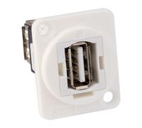 Cliff CP30208NW USB2.0 a-A Passante Connettore, Plastica Bianca Telaio, Csk Fori