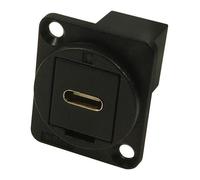 CLIFF ELECTRONIC COMPONENTS Passante Usb-C Adattatore Presa A Spina Nero Metallo