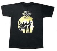 Cliff Richard And The Shadows 50Th Anniversary Tour Unisex O-Neck 100% Cotton Short-Sleeve T-Shirts Black XXXL
