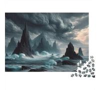 Cliff Tempesta Puzzles 1000 Pezzi In Cartone Pressato, Un Classico Puzzle A Pezzi Per Enigma Ultra Difficile, Ideale Per Hobby Invernale, Il Miglior Regalo Per Gli Amanti Dei Pu