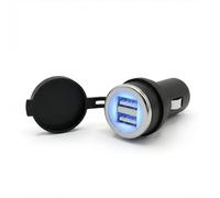Cliff-Top® caricabatteria USB da auto, da 3,3 A, shunt automatico, per auto, camion, moto e navi, colore: nero