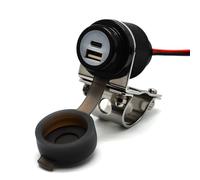 Cliff Top Caricatore USB da 36 W PD USB-C e QC 3.0 in alluminio per manubrio da moto da 7/8" e 1", impedisce lo scarico della batteria (nero)