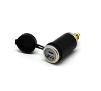 Cliff Top Caricatore USB DIN 36W PD USB-C e QC 3.0 Adattatore USB per presa DIN, compatibile con moto BMW Ducati Triumph (dritto)
