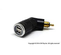 Cliff Top Caricatore USB DIN da 4.6 Amp per moto, compatibile con moto BMW (angolato)