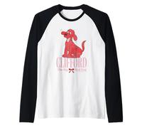 Clifford The Big Red Dog Pink Text with Bow Illustrated Book Maglia con Maniche Raglan