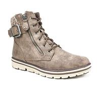 CLIFFS BY WHITE MOUNTAIN Shoes Kelsie Women's Lace-up Hiker Style Bootie, Stone/Fabric, 6 M
