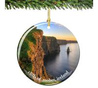 Cliffs of Moher Ireland Christmas Ornament Porcelain Double Sided
